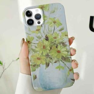 For iPhone 14 Pro Max Varnishing Water Stick PC Phone Case(Small Chrysanthemum)