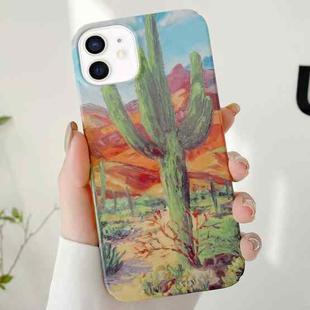 For iPhone 12 Varnishing Water Stick PC Phone Case(Cactus)