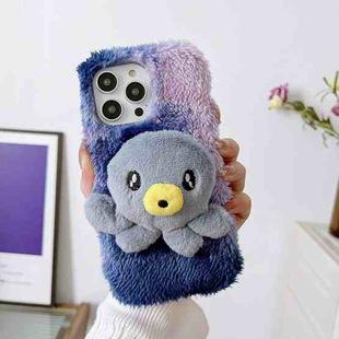 For iPhone 14 Pro Octopus Plush TPU Phone Case(Blue)