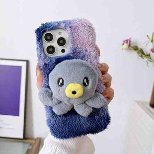 For iPhone 13 Pro Octopus Plush TPU Phone Case(Blue)