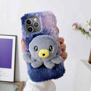 For iPhone 11 Pro Max Octopus Plush TPU Phone Case(Blue)