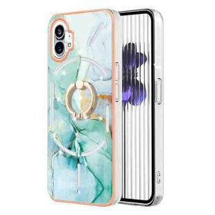 For Nothing Phone 1 Electroplating Marble Pattern TPU Phone Case(Green 003)