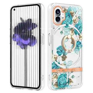 For Nothing Phone 1 Flowers Series TPU Phone Case(Blue Rose)