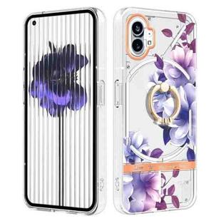 For Nothing Phone 1 Flowers Series TPU Phone Case(Purple Begonia)