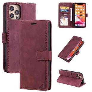 For iPhone 14 Pro Skin Feel Anti-theft Brush Horizontal Flip Leather Phone Case(Red)