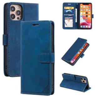 For iPhone 14 Pro Skin Feel Anti-theft Brush Horizontal Flip Leather Phone Case(Blue)