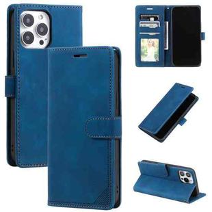 For iPhone 14 Pro Max Skin Feel Anti-theft Brush Horizontal Flip Leather Phone Case(Blue)