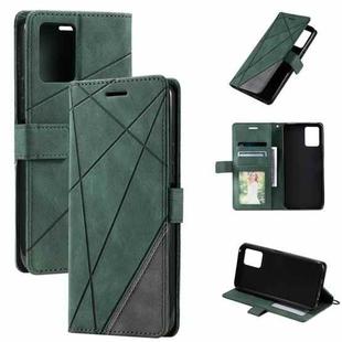 For vivo Y21 2021 / Y33s Skin Feel Splicing Leather Phone Case(Green)