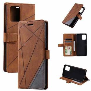 For vivo Y21 2021 / Y33s Skin Feel Splicing Leather Phone Case(Brown)