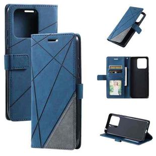 For Xiaomi Redmi 10A Skin Feel Splicing Leather Phone Case(Blue)