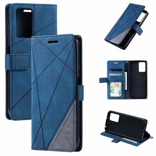 For Xiaomi Redmi 10 Prime+ 5G Skin Feel Splicing Leather Phone Case(Blue)