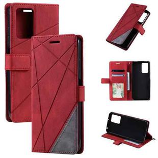 For Xiaomi Redmi 10 Prime+ 5G Skin Feel Splicing Leather Phone Case(Red)