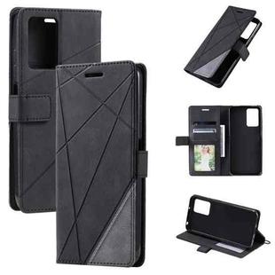 For Xiaomi Redmi 10 Prime+ 5G Skin Feel Splicing Leather Phone Case(Black)