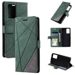 For Xiaomi Redmi 10 Prime+ 5G Skin Feel Splicing Leather Phone Case(Green)