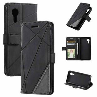 For Samsung Galaxy Xcover5 Skin Feel Splicing Leather Phone Case(Black)