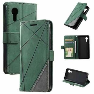 For Samsung Galaxy Xcover5 Skin Feel Splicing Leather Phone Case(Green)