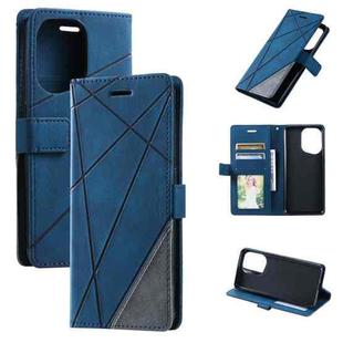 For OPPO Find X5 Skin Feel Splicing Leather Phone Case(Blue)
