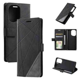 For OPPO Find X5 Skin Feel Splicing Leather Phone Case(Black)