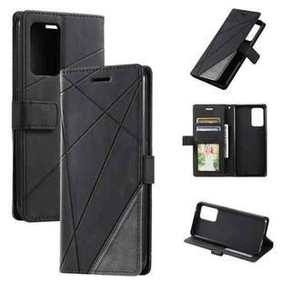 For OPPO Find X5 Pro Skin Feel Splicing Leather Phone Case(Black)