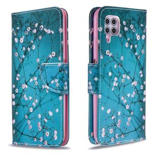 For Huawei P40 Lite Colored Drawing Pattern Horizontal Flip Leather Case with Holder & Card Slots & Wallet(Plum Blossom)