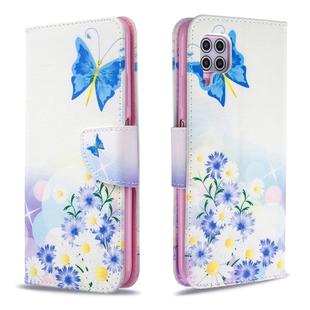 For Huawei P40 Lite Colored Drawing Pattern Horizontal Flip Leather Case with Holder & Card Slots & Wallet(Pansy)