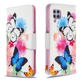 For Huawei P40 Lite Colored Drawing Pattern Horizontal Flip Leather Case with Holder & Card Slots & Wallet(Butterfly)