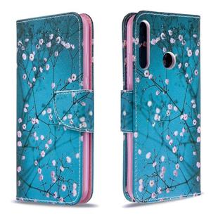 For Huawei P40 Lite E / Y7P Colored Drawing Pattern Horizontal Flip Leather Case with Holder & Card Slots & Wallet(Plum Blossom)