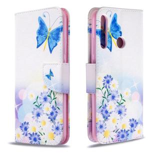 For Huawei P40 Lite E / Y7P Colored Drawing Pattern Horizontal Flip Leather Case with Holder & Card Slots & Wallet(Pansy)