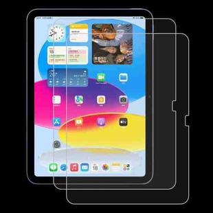 For iPad 10th Gen 10.9 2022 2pcs 0.26mm 9H 2.5D Explosion-proof Tempered Glass Film
