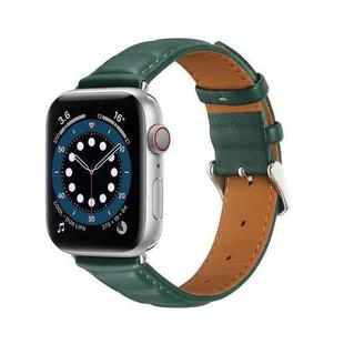 Genuine Leather Watch Band For Apple Watch Ultra 49mm / Series 8&7 45mm / SE 2&6&SE&5&4 44mm / 3&2&1 42mm(Green)