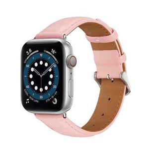 Genuine Leather Watch Band For Apple Watch Ultra 49mm / Series 8&7 45mm / SE 2&6&SE&5&4 44mm / 3&2&1 42mm(Pink)