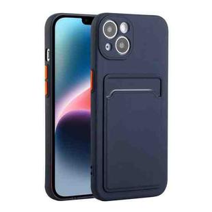 For iPhone 14 Card Slot Design Shockproof TPU Phone Case(Dark Blue)