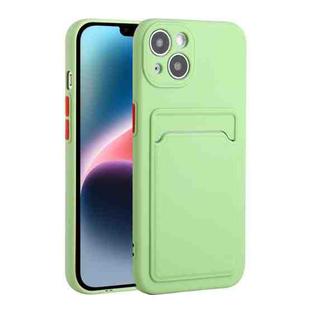 For iPhone 14 Card Slot Design Shockproof TPU Phone Case(Matcha Green)