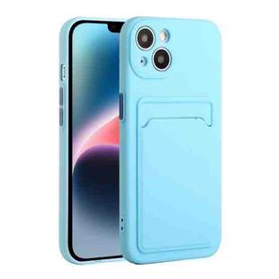 For iPhone 14 Card Slot Design Shockproof TPU Phone Case(Sky Blue)