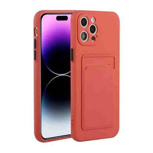 For iPhone 14 Pro Card Slot Design Shockproof TPU Phone Case(Plum Red)