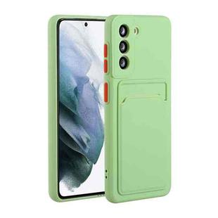 For Samsung Galaxy S22 5G Card Slot Design Shockproof TPU Phone Case(Matcha Green)