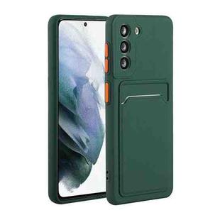 For Samsung Galaxy S22+ 5G Card Slot Design Shockproof TPU Phone Case(Dark Green)