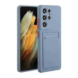 For Samsung Galaxy S22 Ultra 5G Card Slot Design Shockproof TPU Phone Case(Grey)