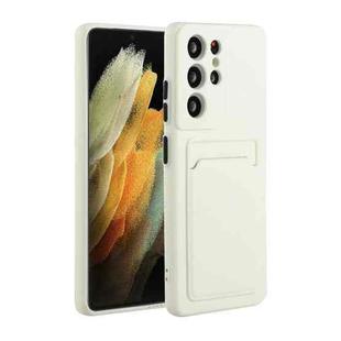 For Samsung Galaxy S22 Ultra 5G Card Slot Design Shockproof TPU Phone Case(White)