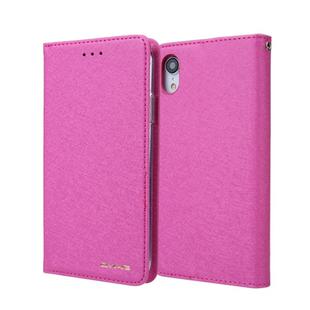For iPhone XR CMai2 Silk Texture Horizontal Flip Leather Case with Holder & Card Slots & Photo Frame & Wallet(Rose Red)