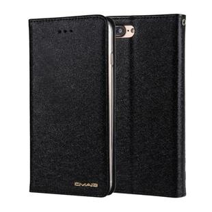 For iPhone 8 Plus & 7 Plus CMai2 Silk Texture Horizontal Flip Leather Case with Holder & Card Slots & Photo Frame & Wallet(Black)