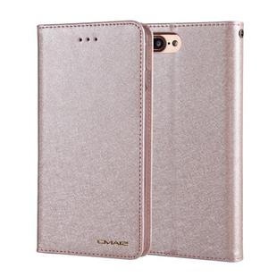 For iPhone 8 Plus & 7 Plus CMai2 Silk Texture Horizontal Flip Leather Case with Holder & Card Slots & Photo Frame & Wallet(Rose Gold)