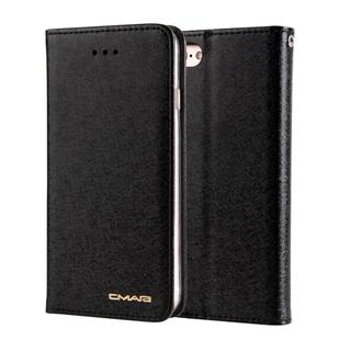 For iPhone SE 2020 & 8 & 7 CMai2 Silk Texture Horizontal Flip Leather Case with Holder & Card Slots & Photo Frame & Wallet(Black)