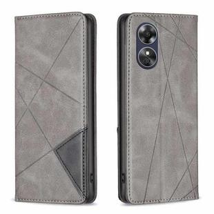 For OPPO A17 Prismatic Invisible Magnetic Leather Phone Case(Grey)