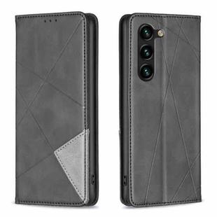 For Samsung Galaxy S23+ 5G Prismatic Invisible Magnetic Leather Phone Case(Black)