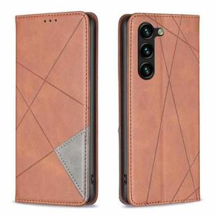 For Samsung Galaxy S23+ 5G Prismatic Invisible Magnetic Leather Phone Case(Brown)