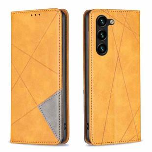 For Samsung Galaxy S23+ 5G Prismatic Invisible Magnetic Leather Phone Case(Yellow)