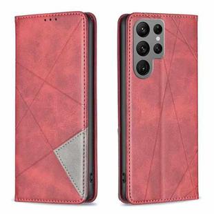 For Samsung Galaxy S23 Ultra 5G Prismatic Invisible Magnetic Leather Phone Case(Red)