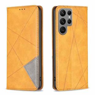 For Samsung Galaxy S23 Ultra 5G Prismatic Invisible Magnetic Leather Phone Case(Yellow)