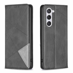 For Samsung Galaxy S23 5G Prismatic Invisible Magnetic Leather Phone Case(Black)